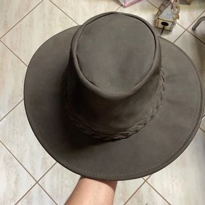 Leather cowboy hat